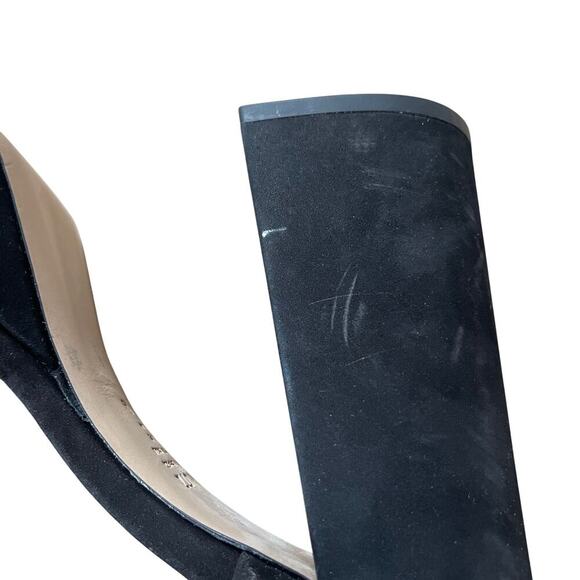 SCHUTZ Nedy Black Suede Gold Stud Chunky Platform Heel Sandals Size 9 - Picture 5 of 13